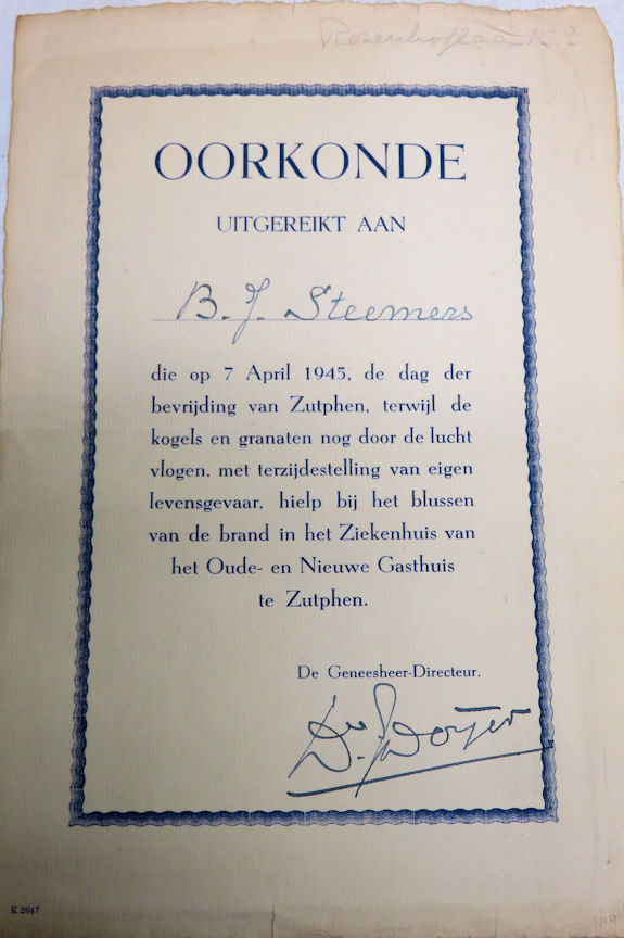 Oorkonde Steemers coll.zweverink zutphen 575