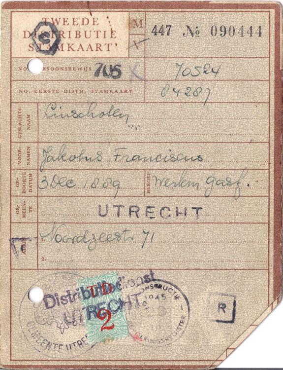 distributie stamkaart 1946 bew